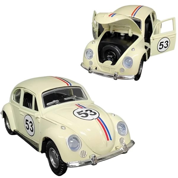 Carrinho Fusca Ferro Fricção Metal Miniatura Brinquedo