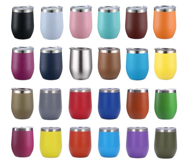 Copo Ovo Cuia Térmica 350ml Em Inox Com Tampa Acrílica