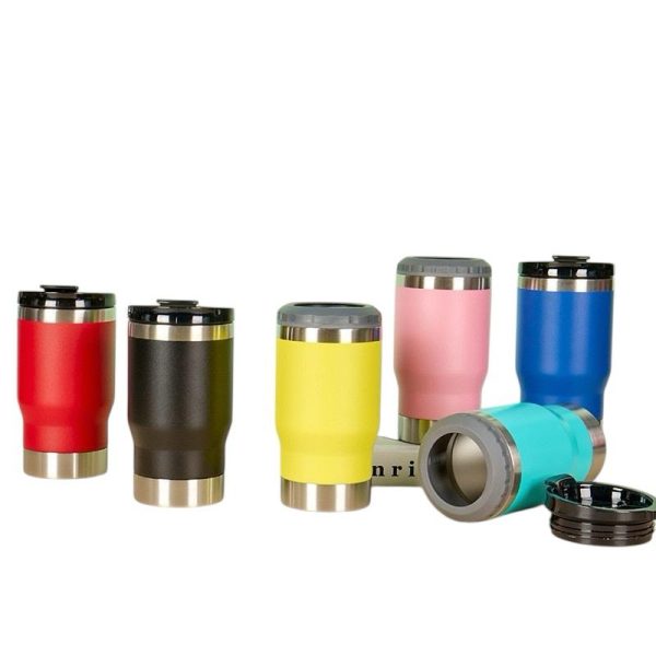 Copo Térmico Porta Lata 2 Tampas Com Abridor Porta Cerveja Latinha 420ml
