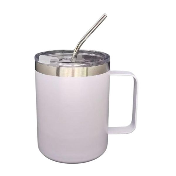 Caneca Térmica 350ml Café Isolada Aço Inoxidável Com Alça Viagem Vácuo Parede Dupla