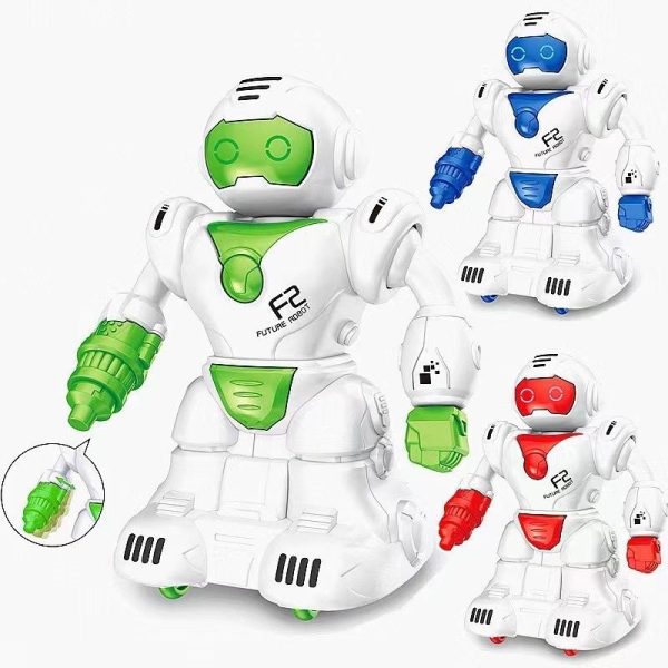 Brinquedo Carro De Fricção de forma de robo anda sem pilha presente