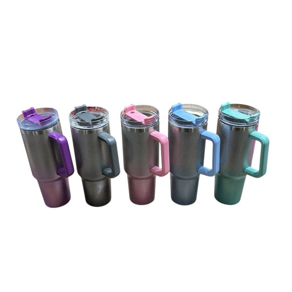 Copo Termica Glitter 1200ml Brilhante com Canudo